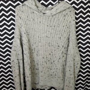 LUCKY BRAND pullover grey knit‎ hoodie sweater Womens S small